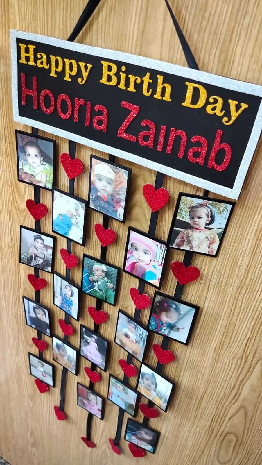 Customized Black Plywood Wall Hanging Frame – Personalized Photo Wall Decor Frame