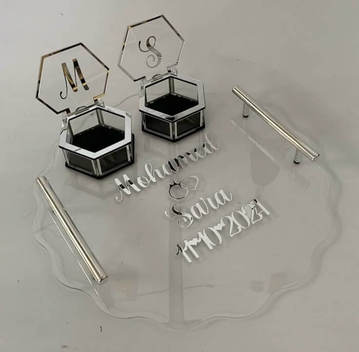 Customized Engagement Ring Stand – Personalized Wedding Ring Holder Display